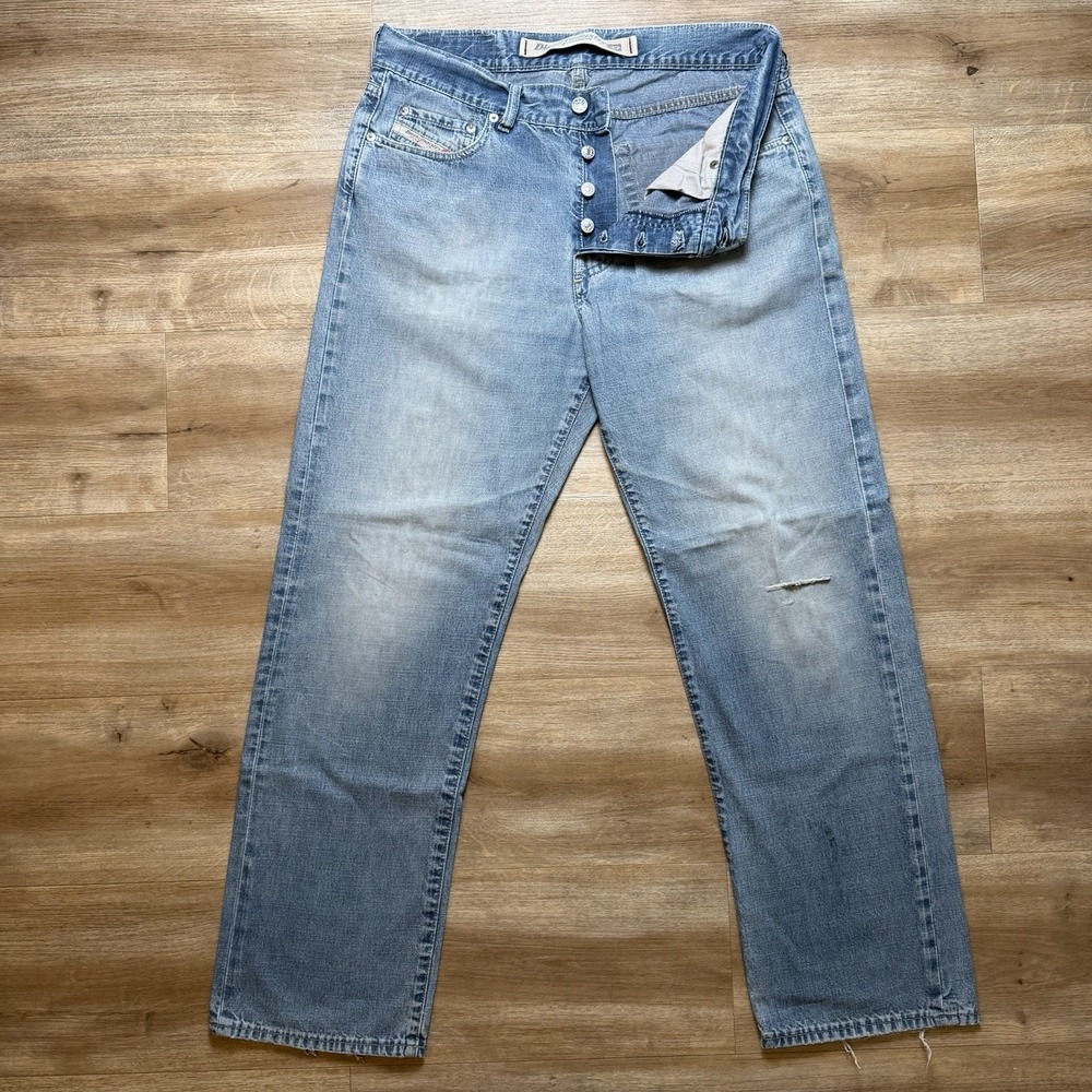 Vintage Diesel Kulter Jeans Men 32x30 Blue Straight Leg Distressed Italy (Tag34)